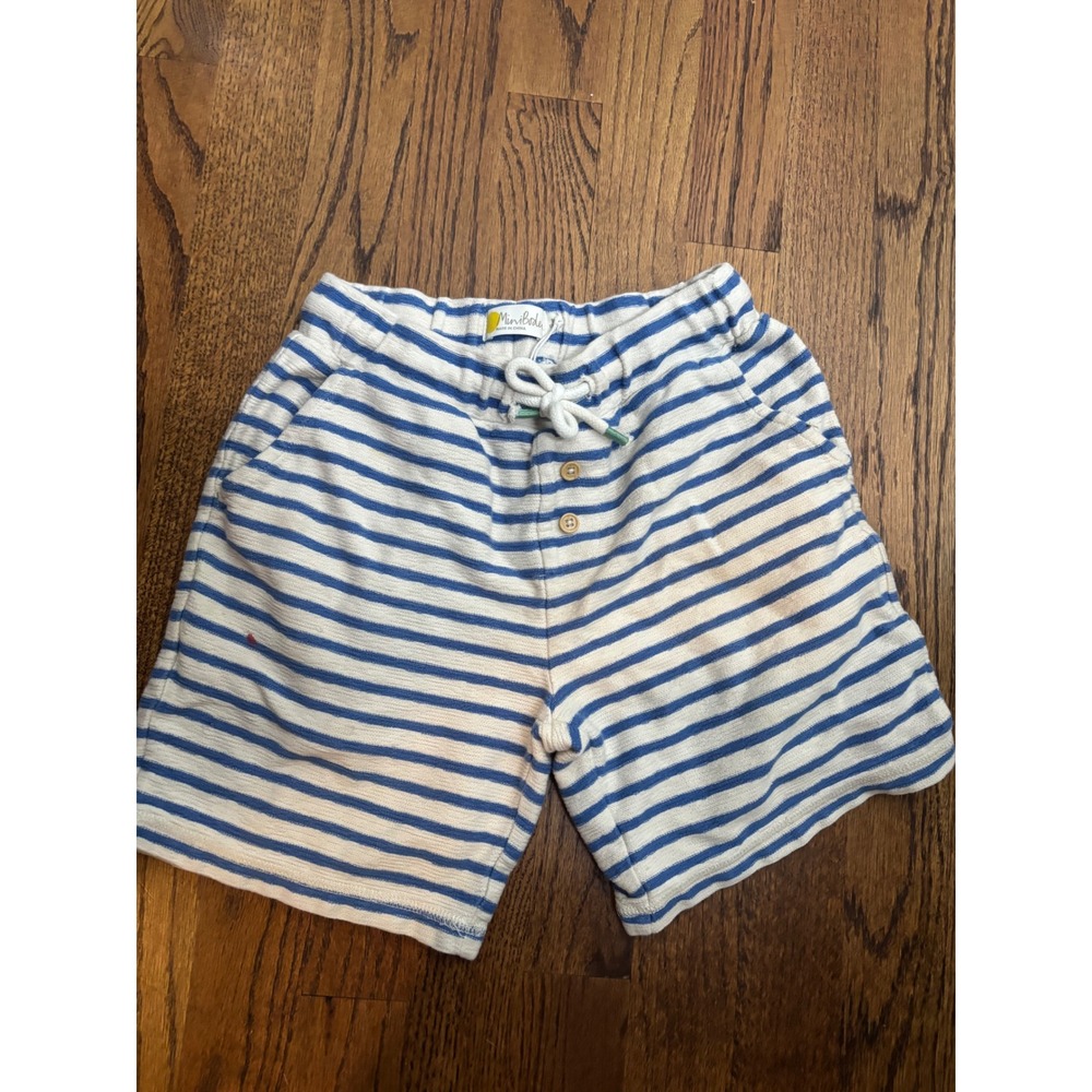 Mini Boden Boys Striped Cotton Shorts 8Y Coastal Nautical Summer Prep
